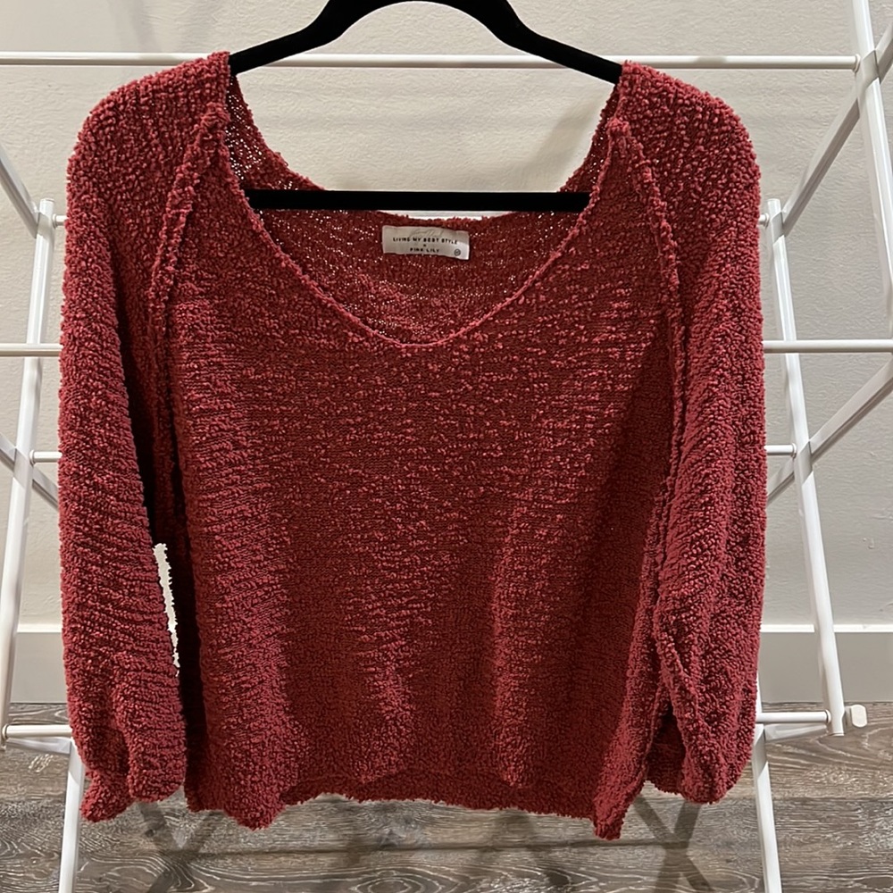 Pink Lily x Living My Best Style off-the-shoulder sweater - Picture 4 of 8